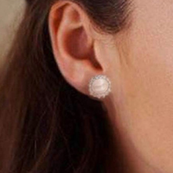 SunFlower  Pearl Stud Earrings 925 Sterling silver - Picture 5 of 5